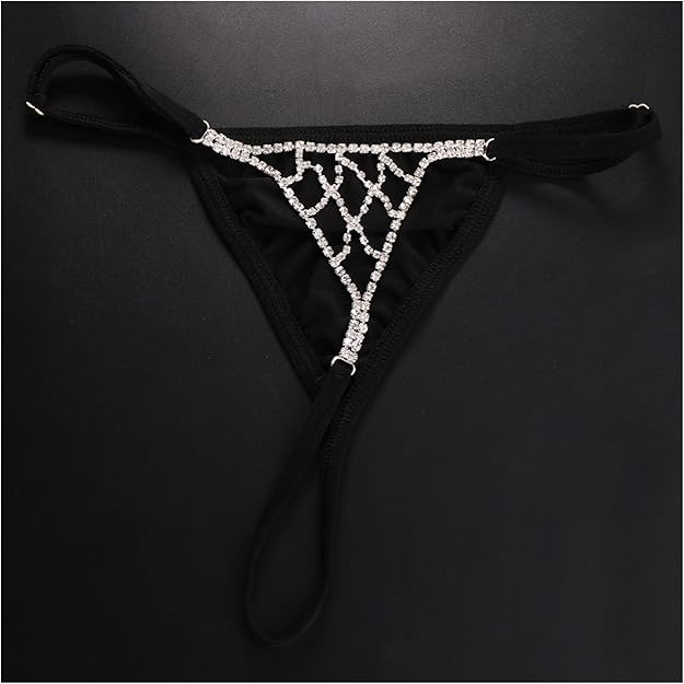 Rhinestone Mesh Bikini G-String Body Chain