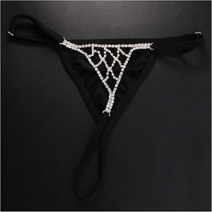 Rhinestone Mesh Bikini G-String Body Chain