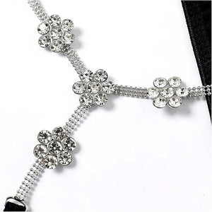 Flower Rhinestone Waist Chain G-String