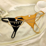 Luxe Lace Appliqué Thong Panty