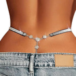 Flower Rhinestone Waist Chain G-String